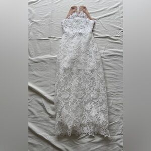 INNOVARE DENIM Chic Strapless White Lace Dress